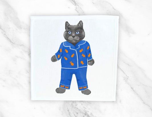 Cozy Pajama Cat Washcloth – A Fun Gift for Cat Enthusiasts - MerikaArt