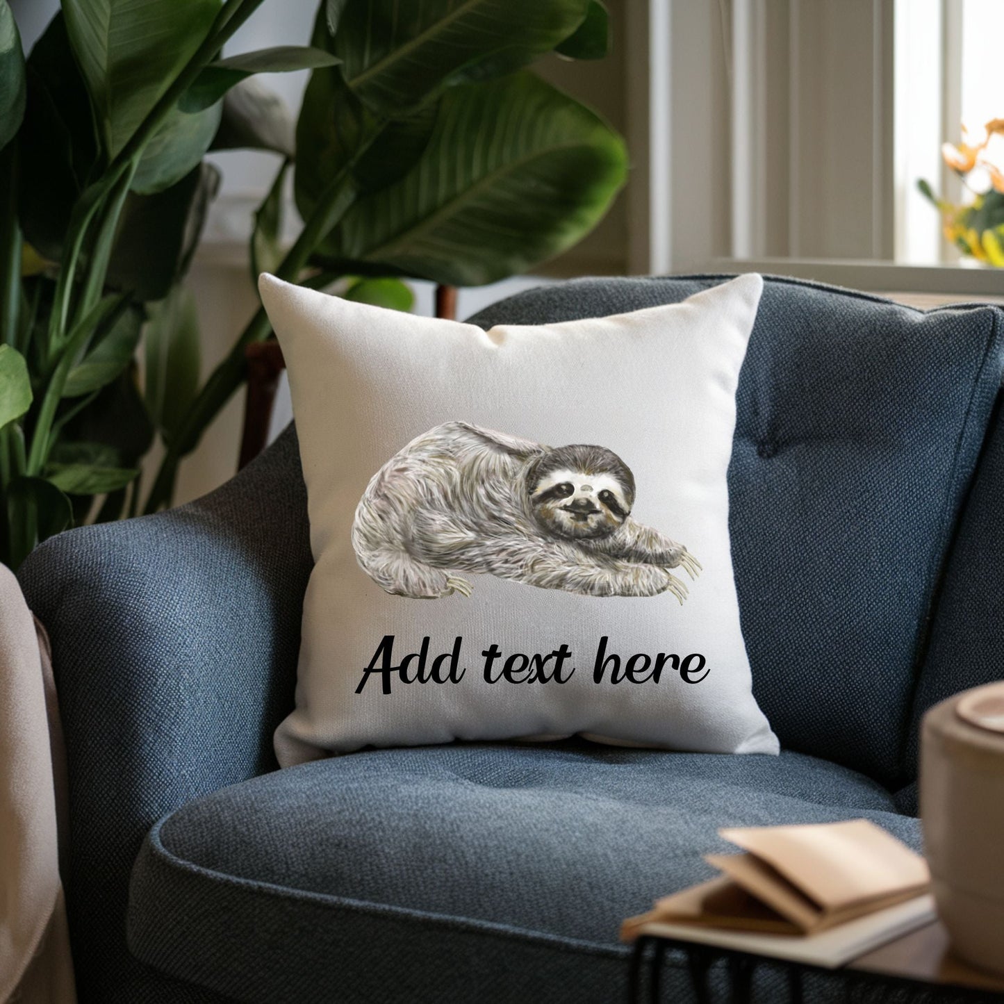 Cozy Sloth Pillow - Relaxing and Nature - Inspired Home Decor - MerikaArt