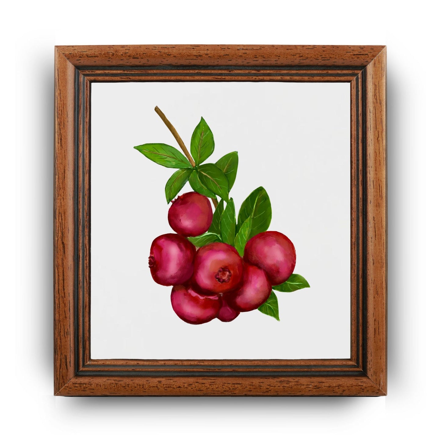 Cranberry Cluster Ceramic Tile – Handcrafted Artwork - MerikaArt