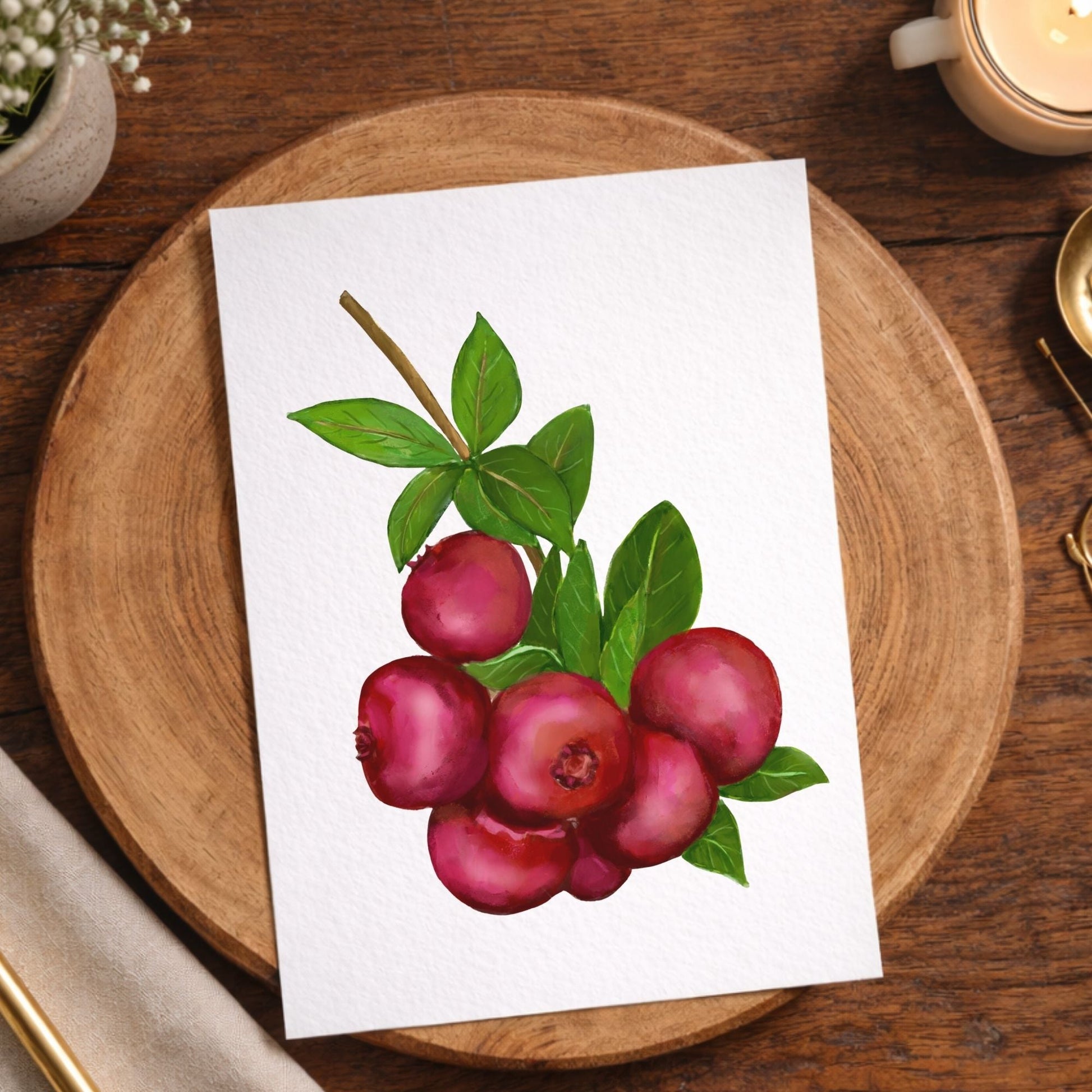 Cranberry Postcard - MerikaArt
