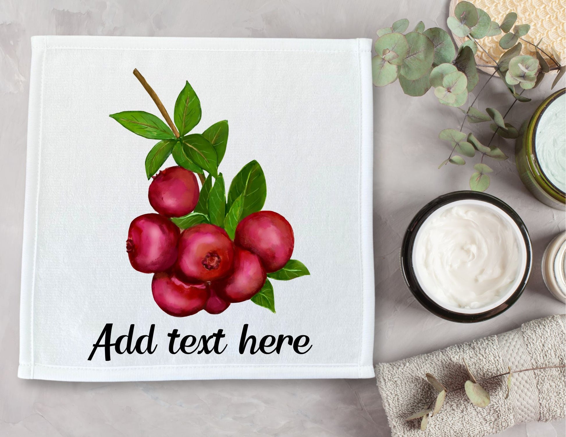 Cranberry Washcloth - MerikaArt