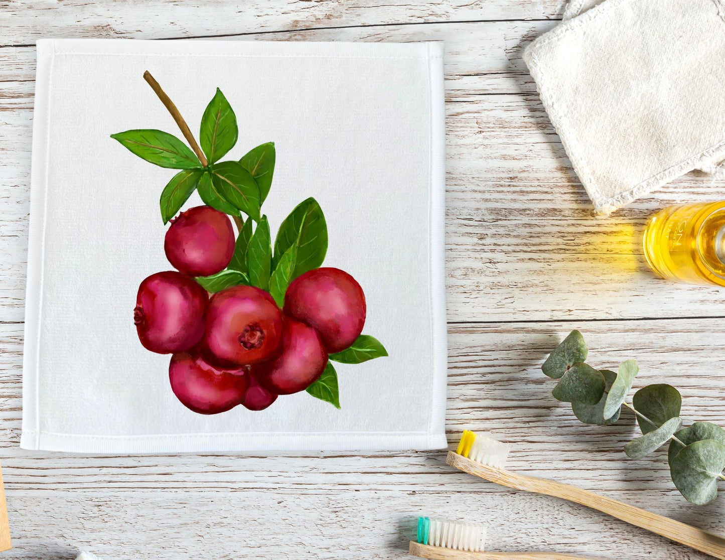 Cranberry Washcloth - MerikaArt