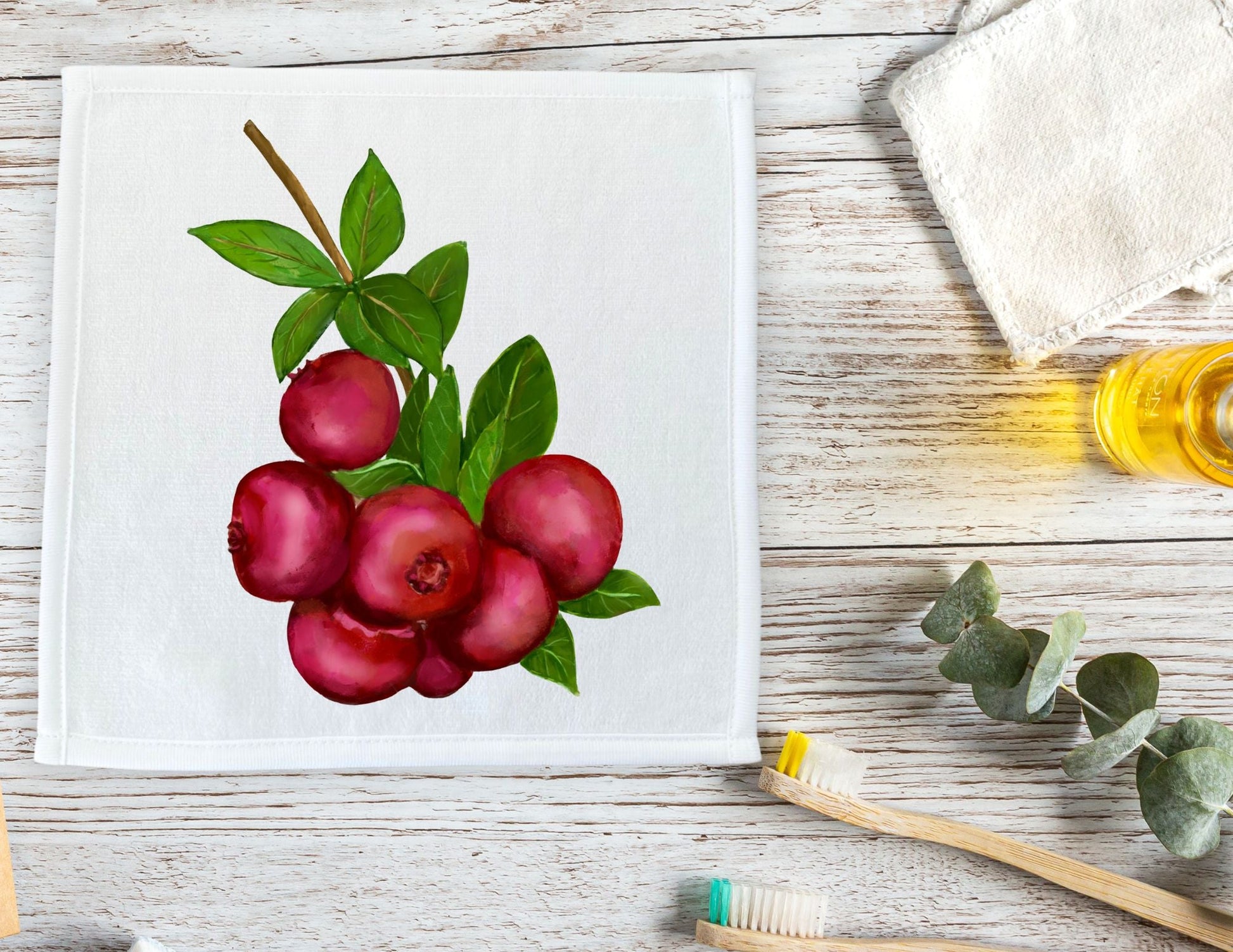 Cranberry Washcloth - MerikaArt