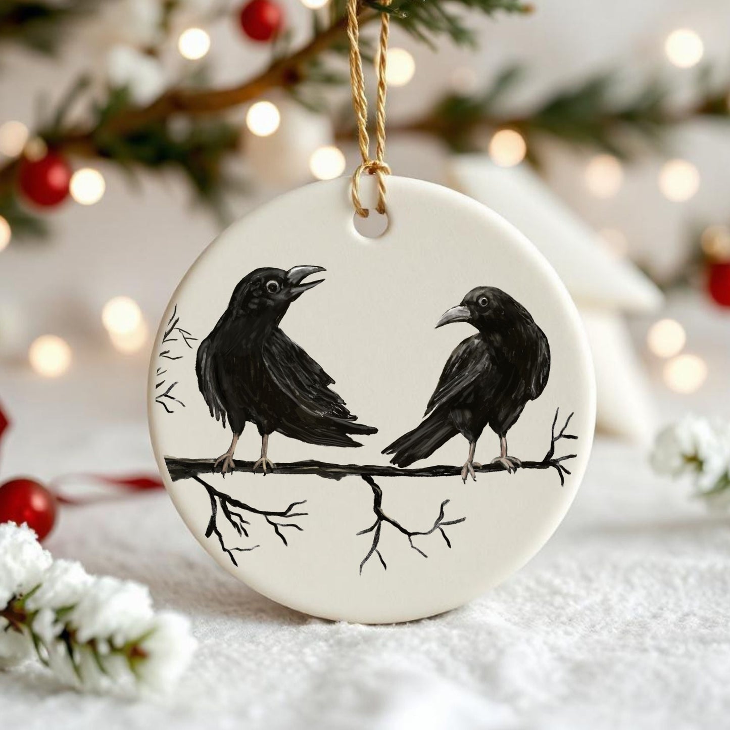 Crow Ceramic Ornament - MerikaArt