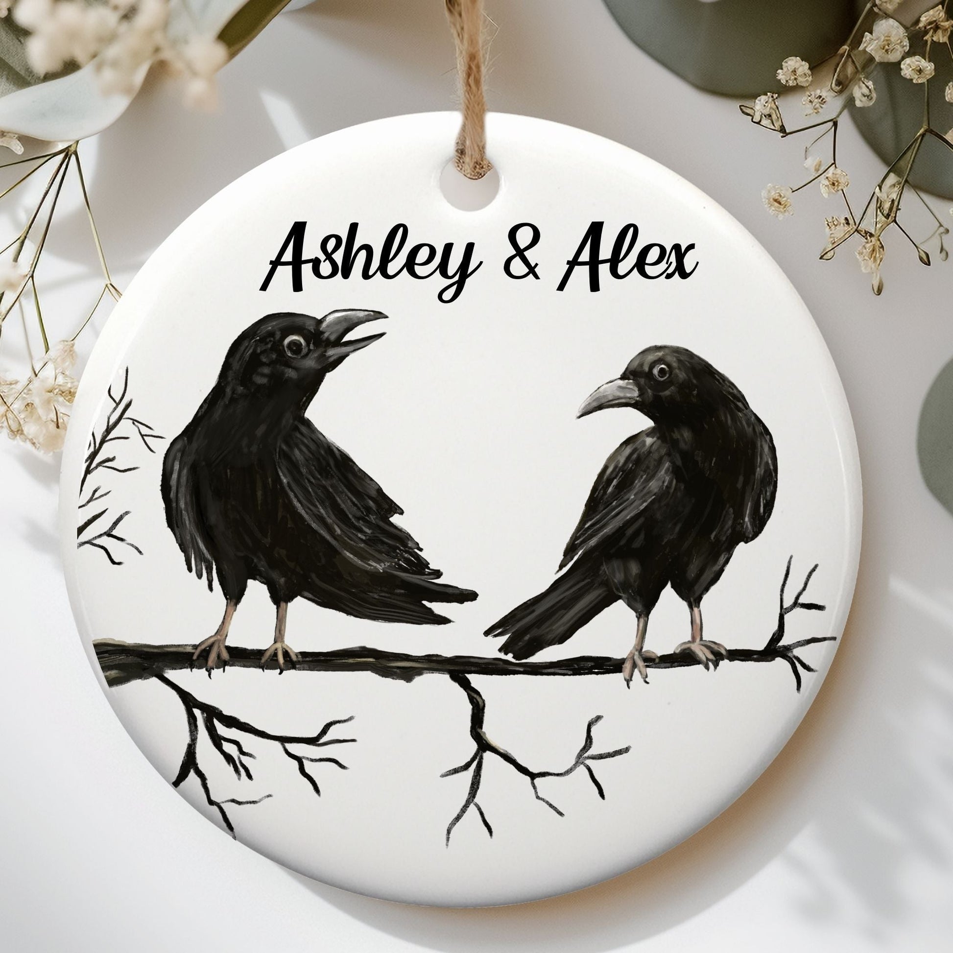 Crow Ceramic Ornament - MerikaArt