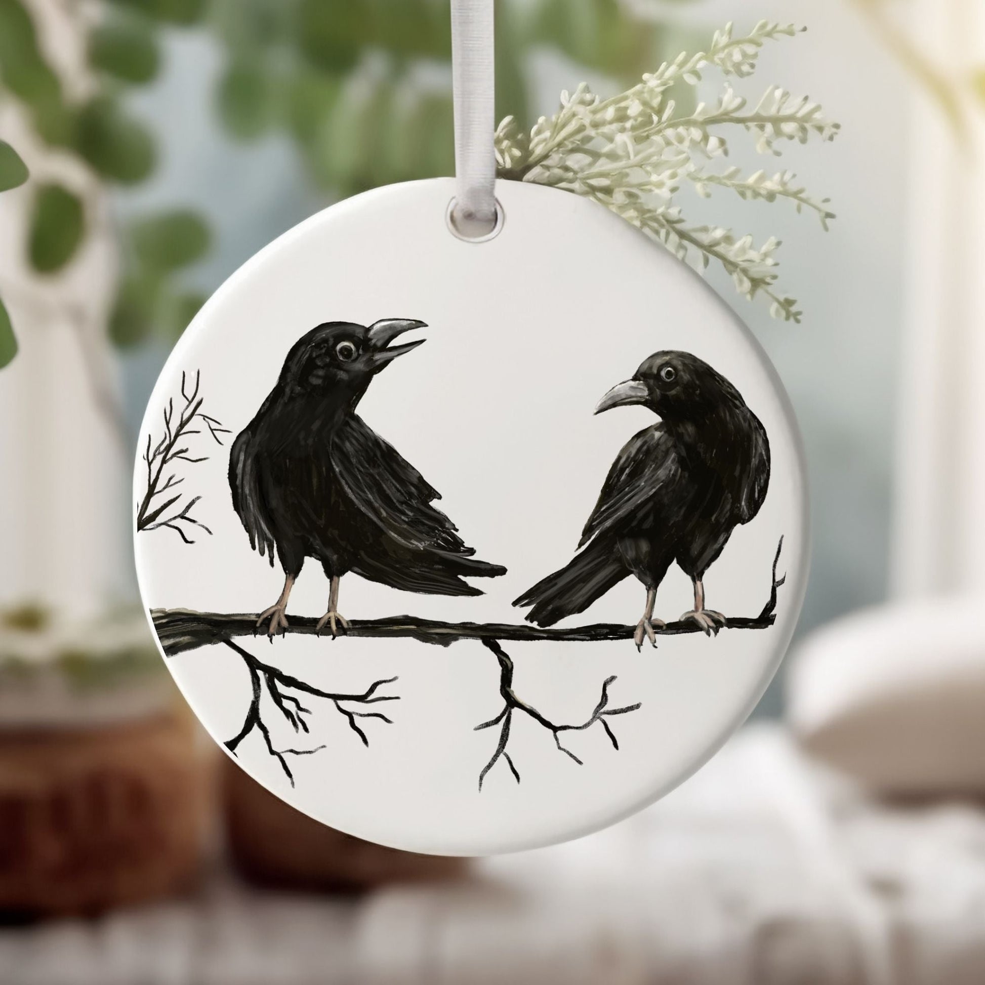 Crow Ceramic Ornament - MerikaArt