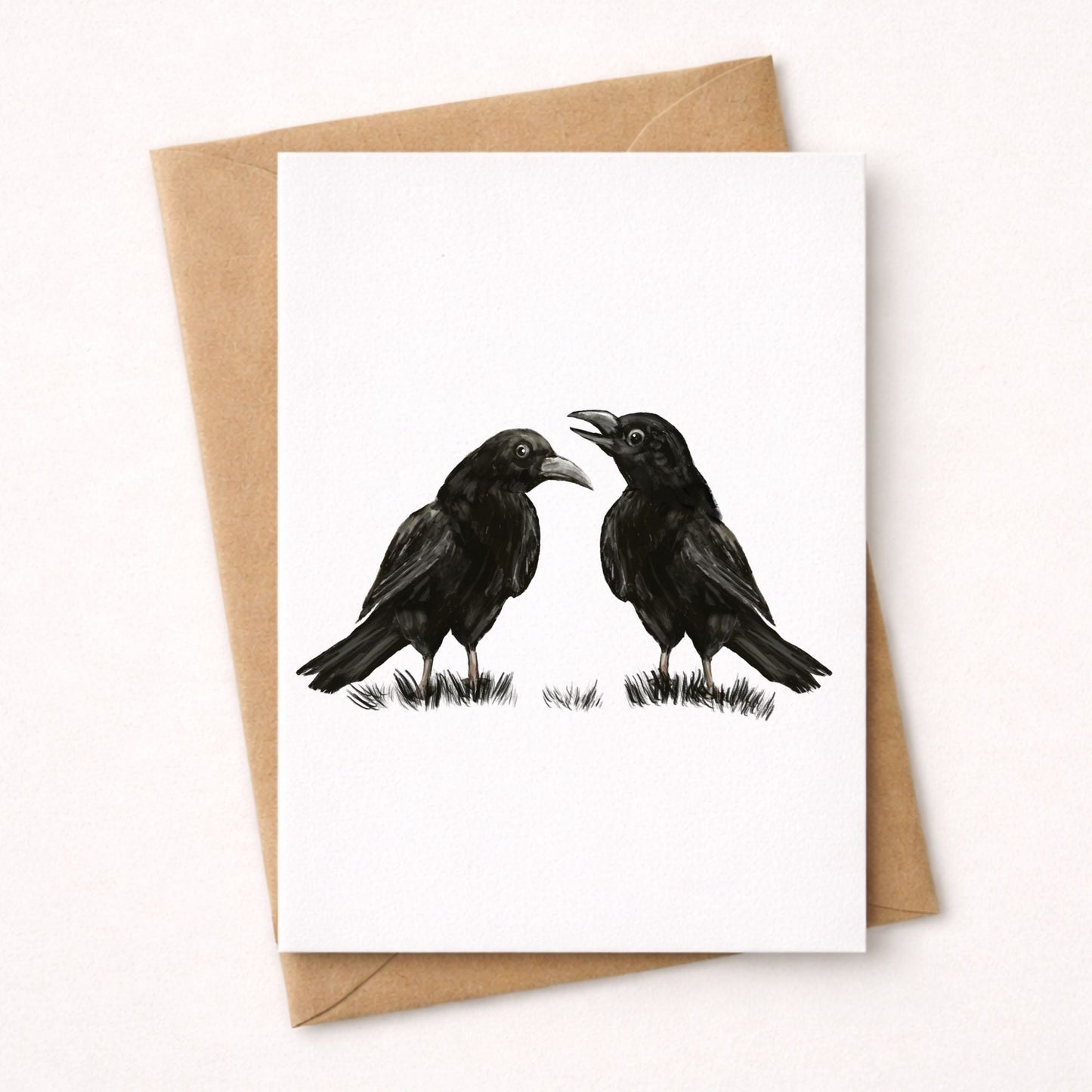 Crow Pair Postcard - MerikaArt