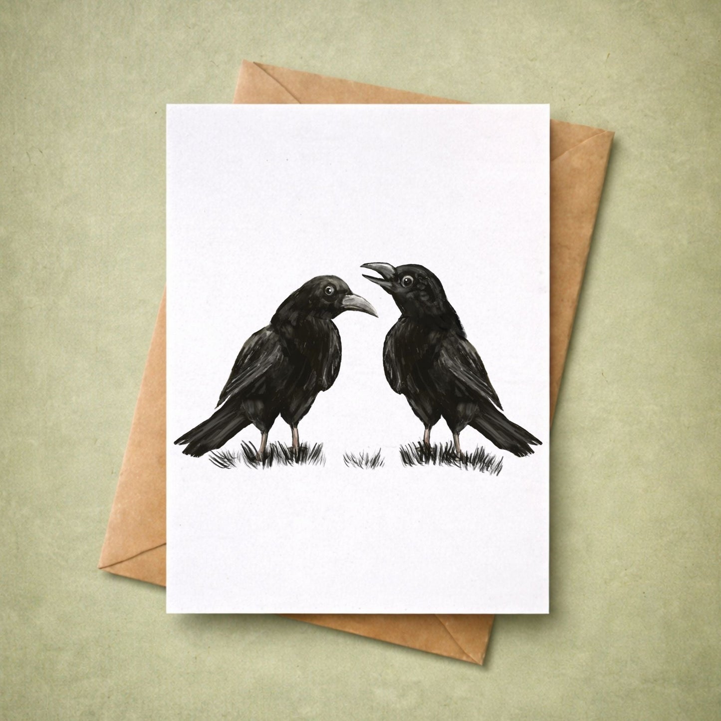 Crow Pair Postcard - MerikaArt