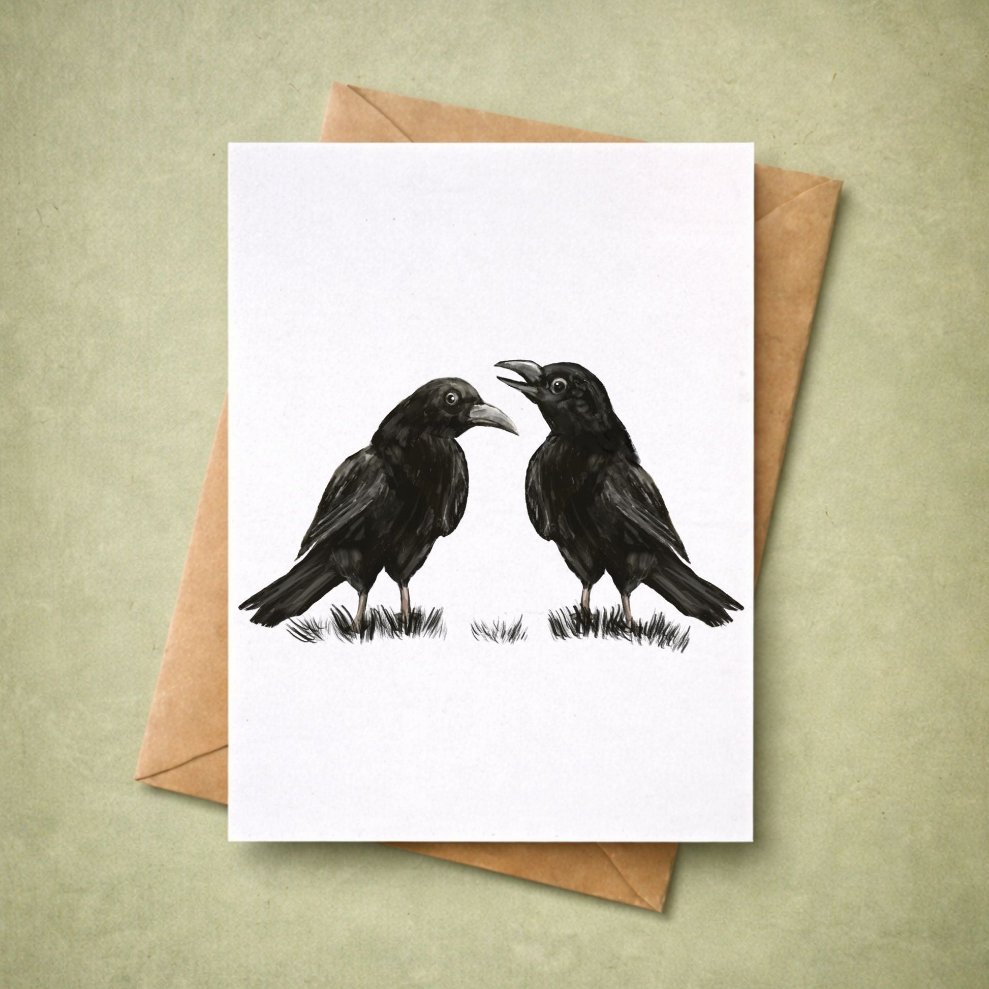Crow Pair Postcard - MerikaArt