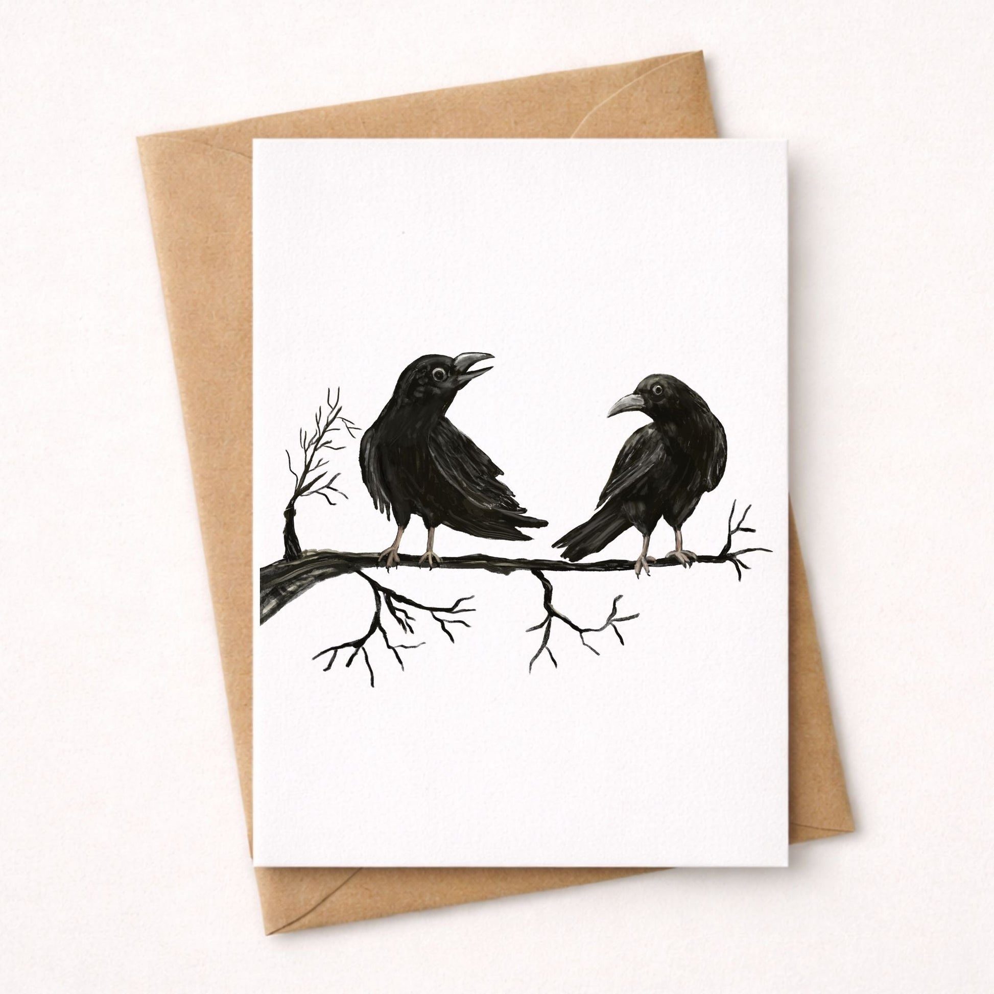 Crow Pair Postcard - MerikaArt