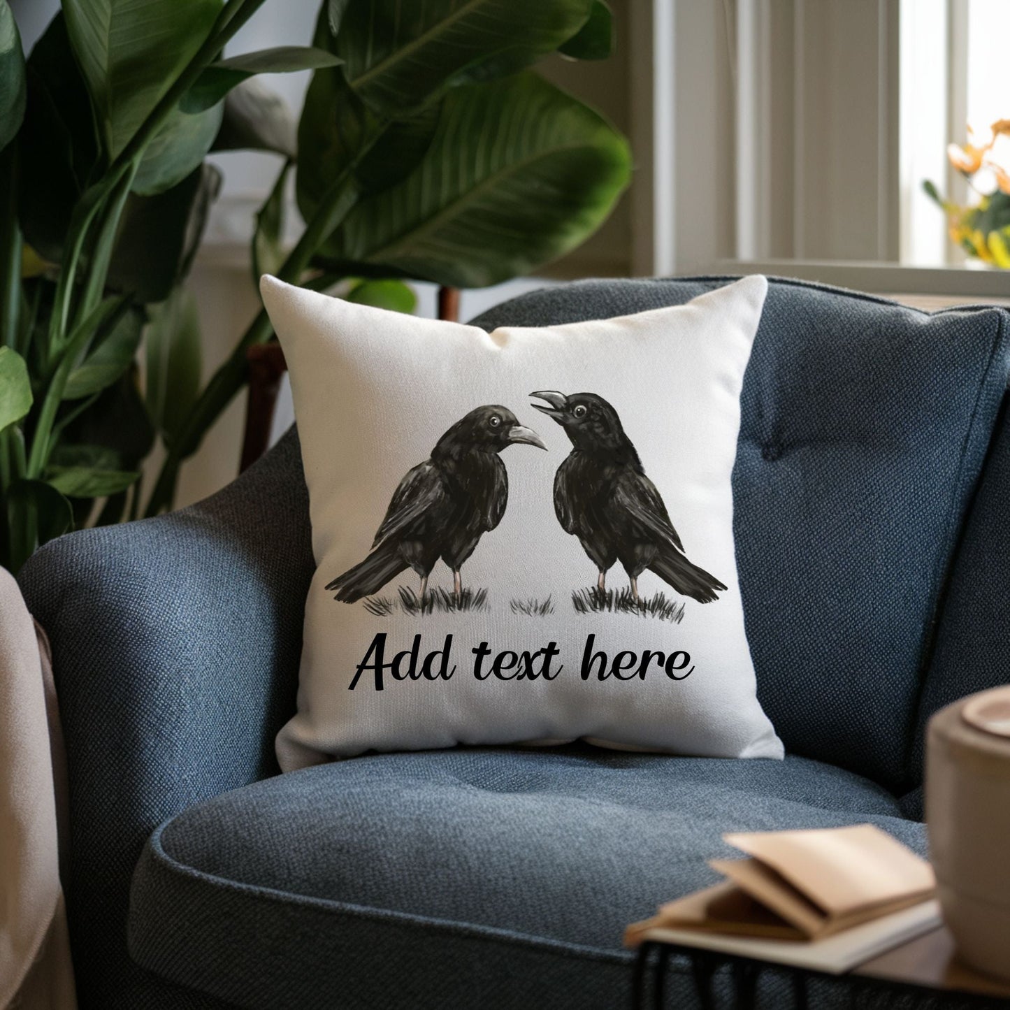 Crows Bird Pillow - MerikaArt