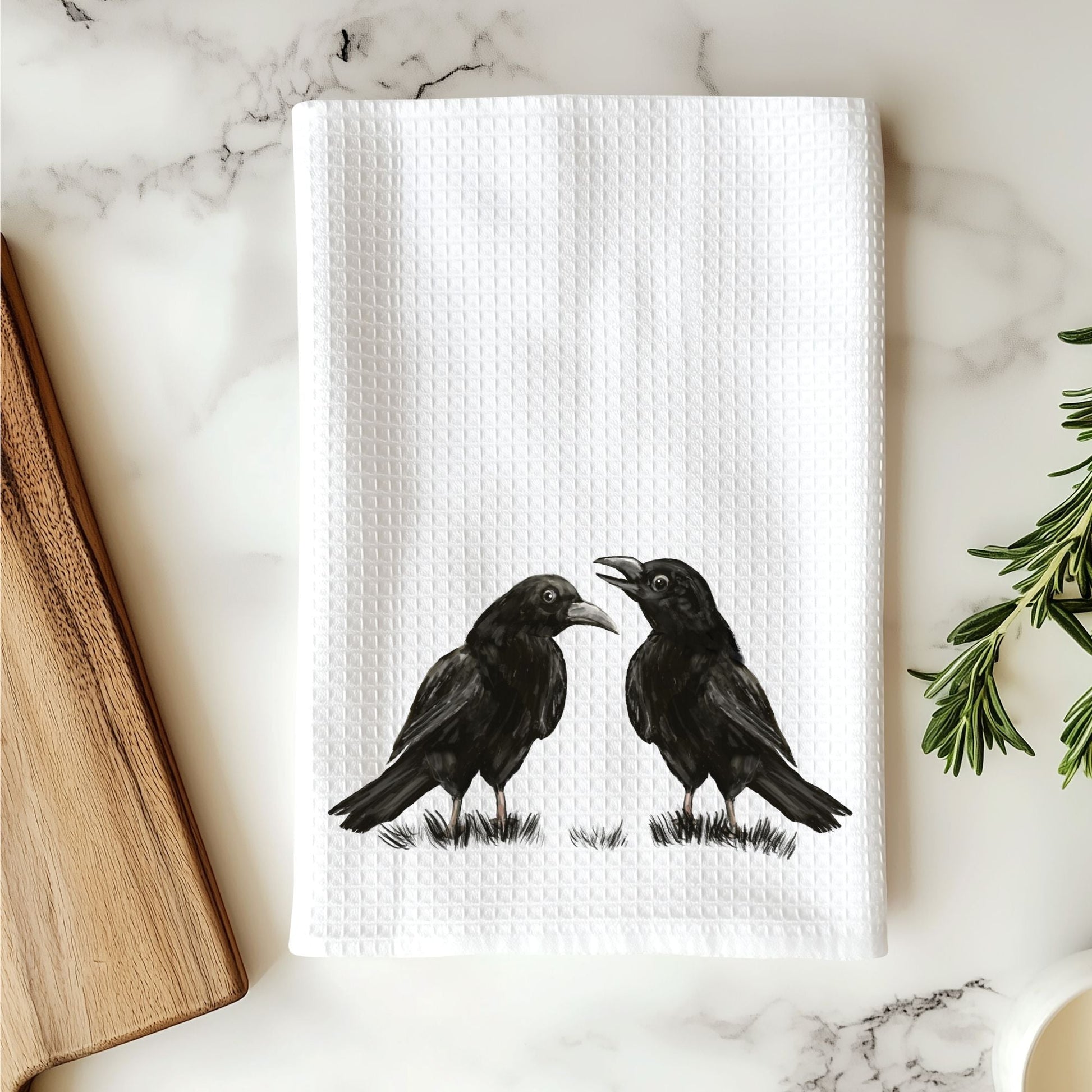 Crows Kitchen Towel - MerikaArt