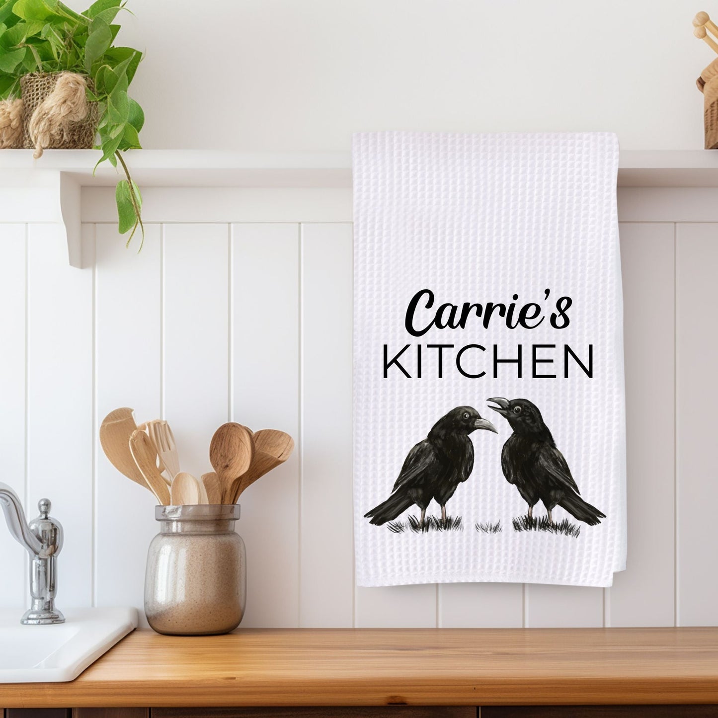 Crows Kitchen Towel - MerikaArt
