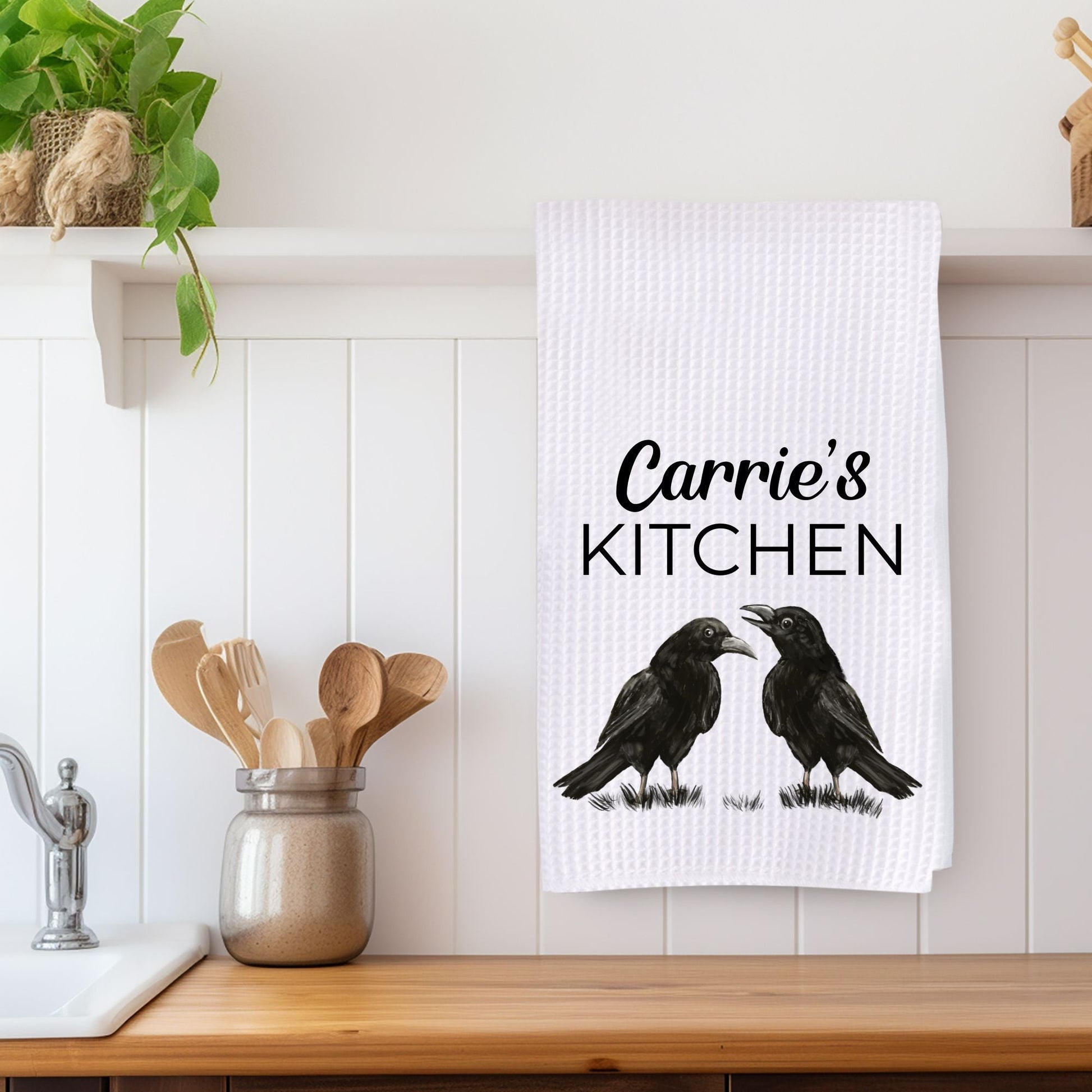 Crows Kitchen Towel - MerikaArt