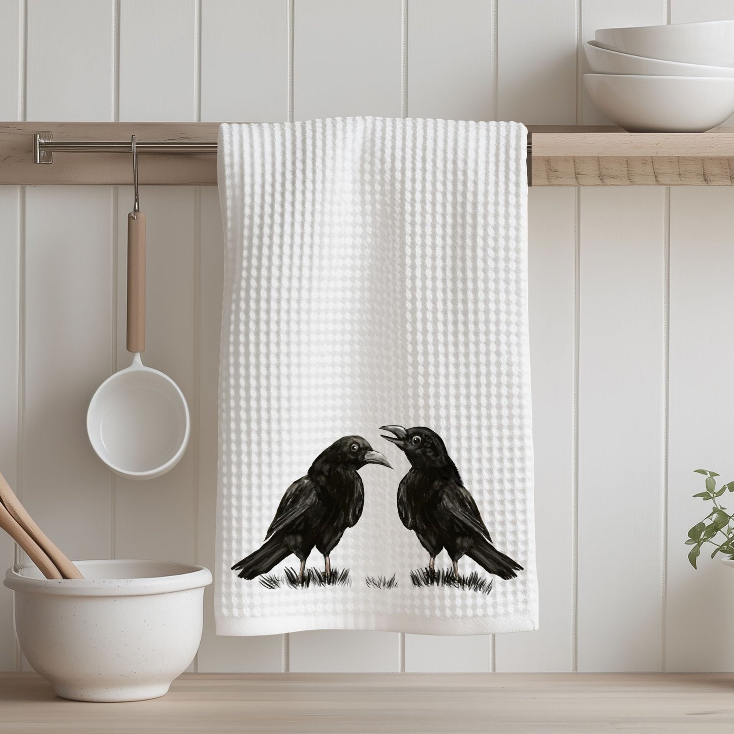 Crows Kitchen Towel - MerikaArt