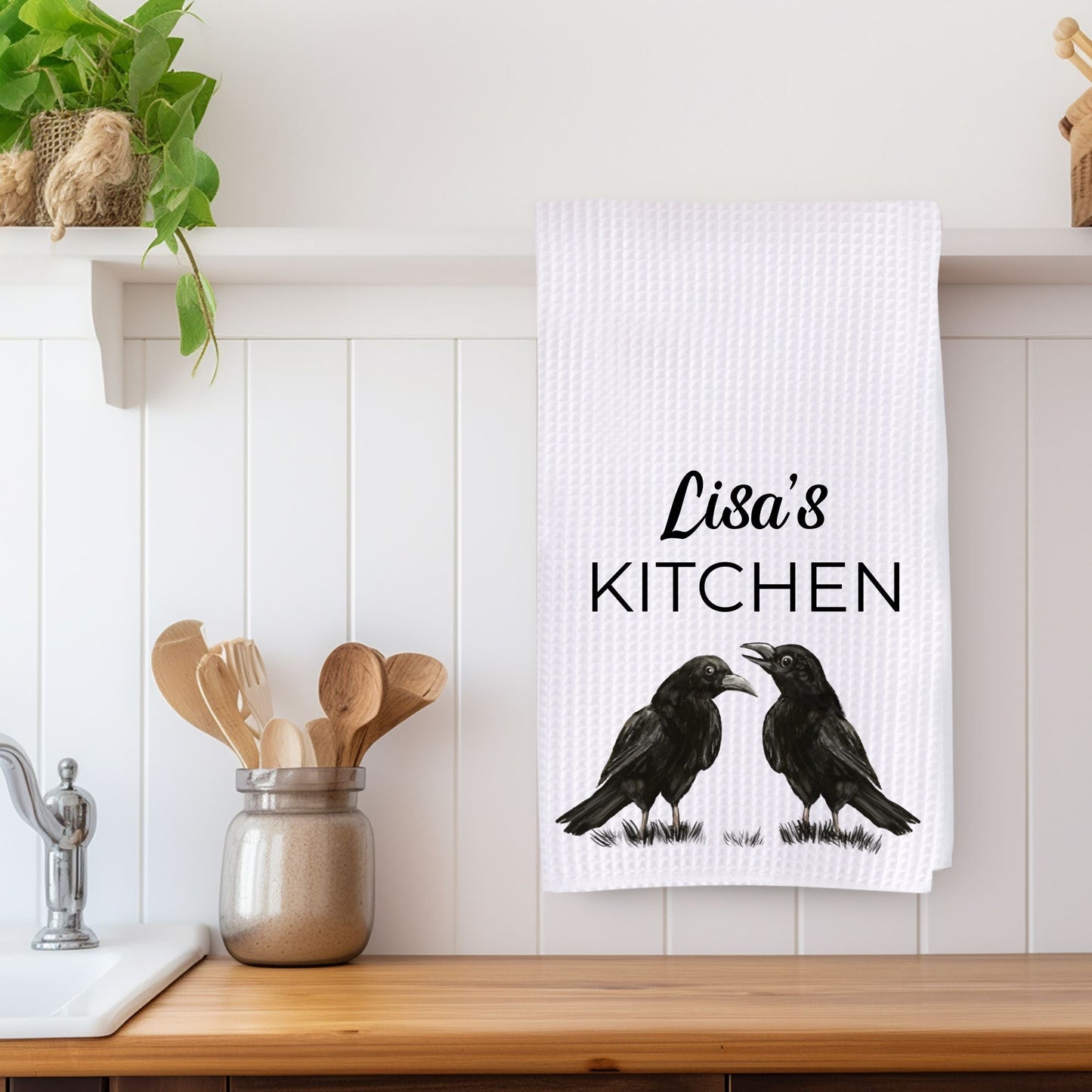 Crows Kitchen Towel - MerikaArt