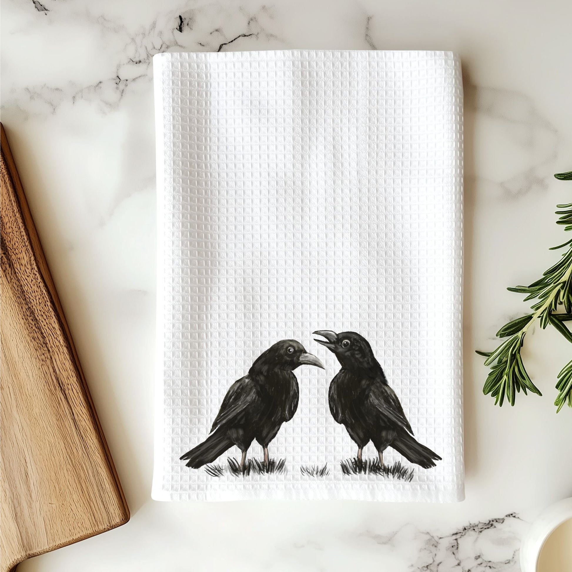 Crows Kitchen Towel - MerikaArt