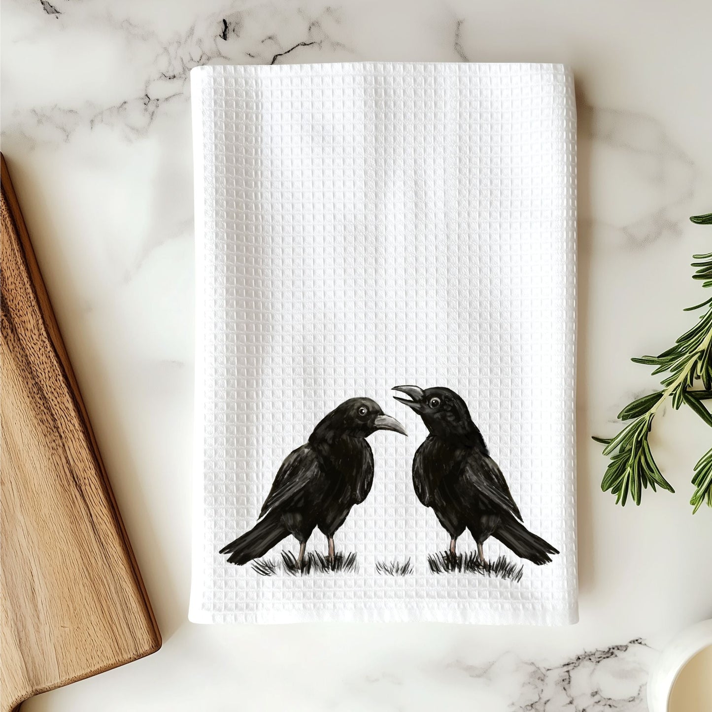 Crows Kitchen Towel - MerikaArt