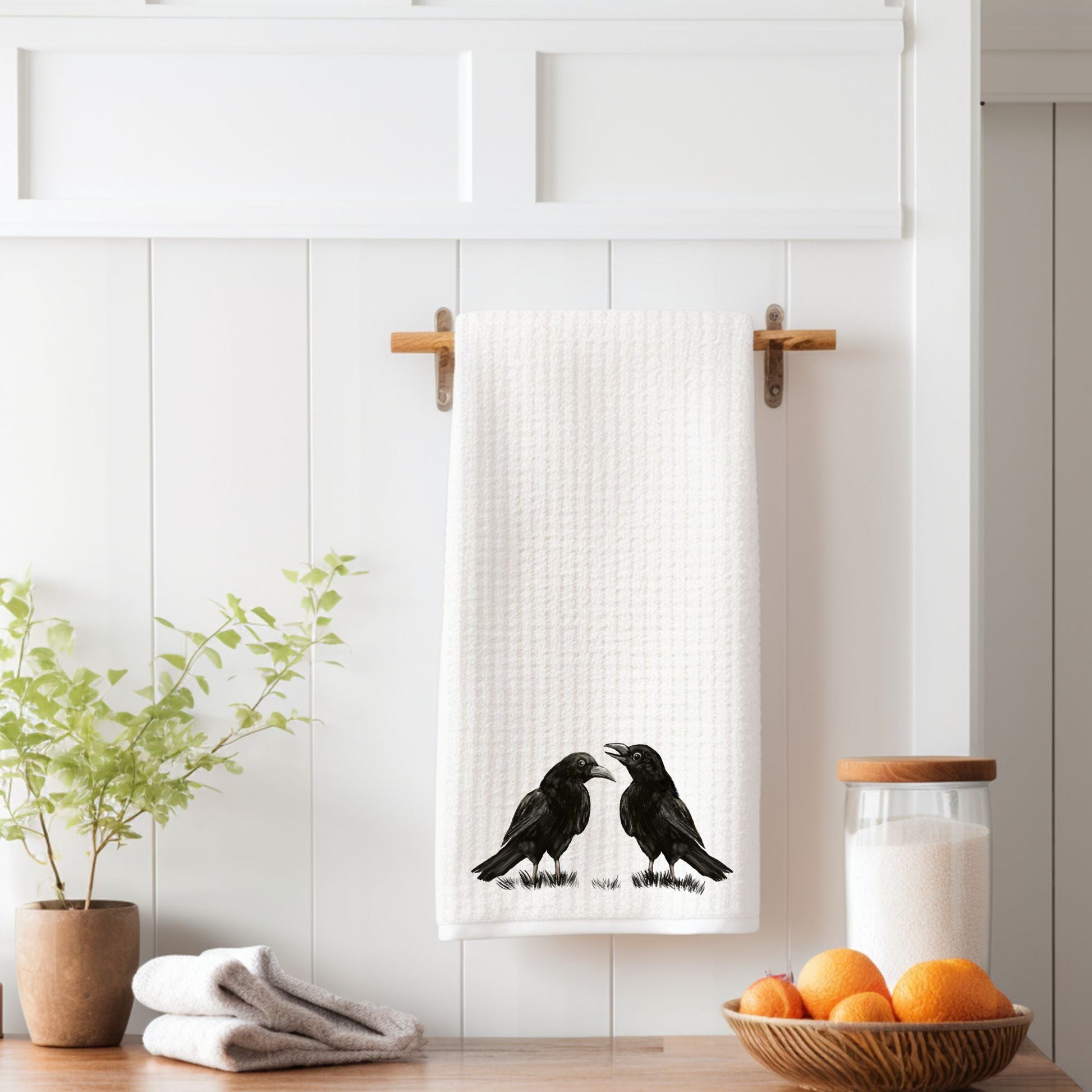 Crows Kitchen Towel - MerikaArt