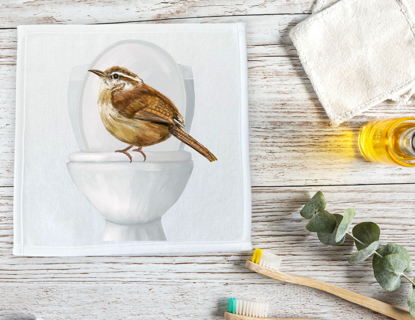 Curious Bird Toilet Washcloth – A Fun Gift for Bird Enthusiasts - MerikaArt