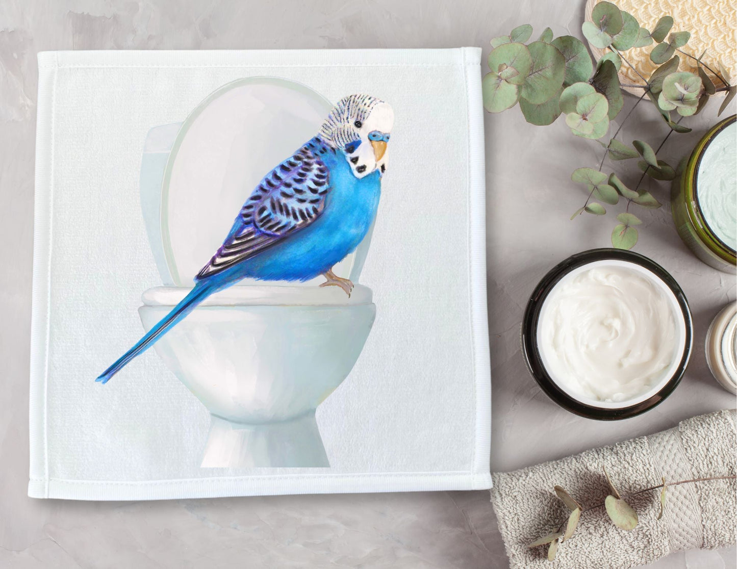 Curious Budgie Toilet Washcloth – A Fun Gift for Bird Lovers - MerikaArt