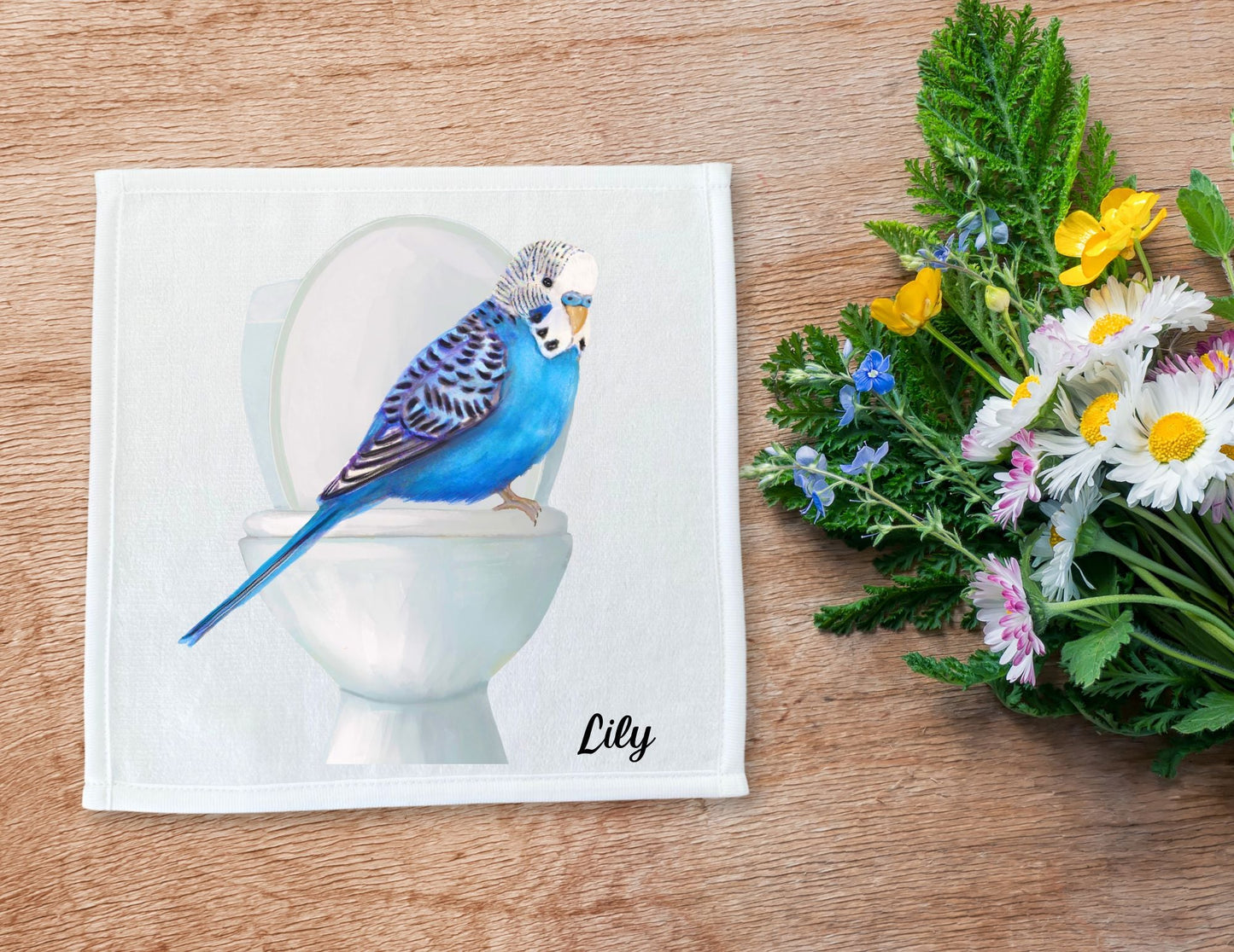 Curious Budgie Toilet Washcloth – A Fun Gift for Bird Lovers - MerikaArt