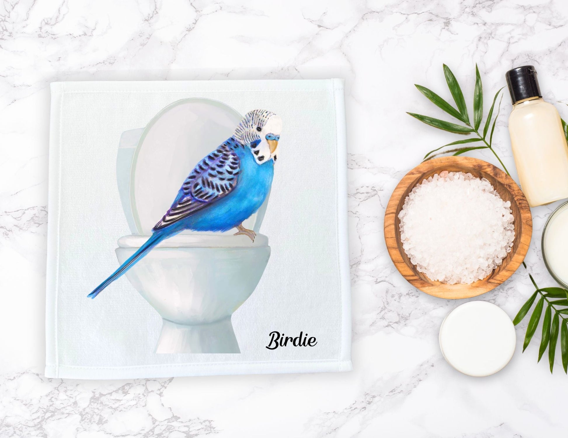 Curious Budgie Toilet Washcloth – A Fun Gift for Bird Lovers - MerikaArt