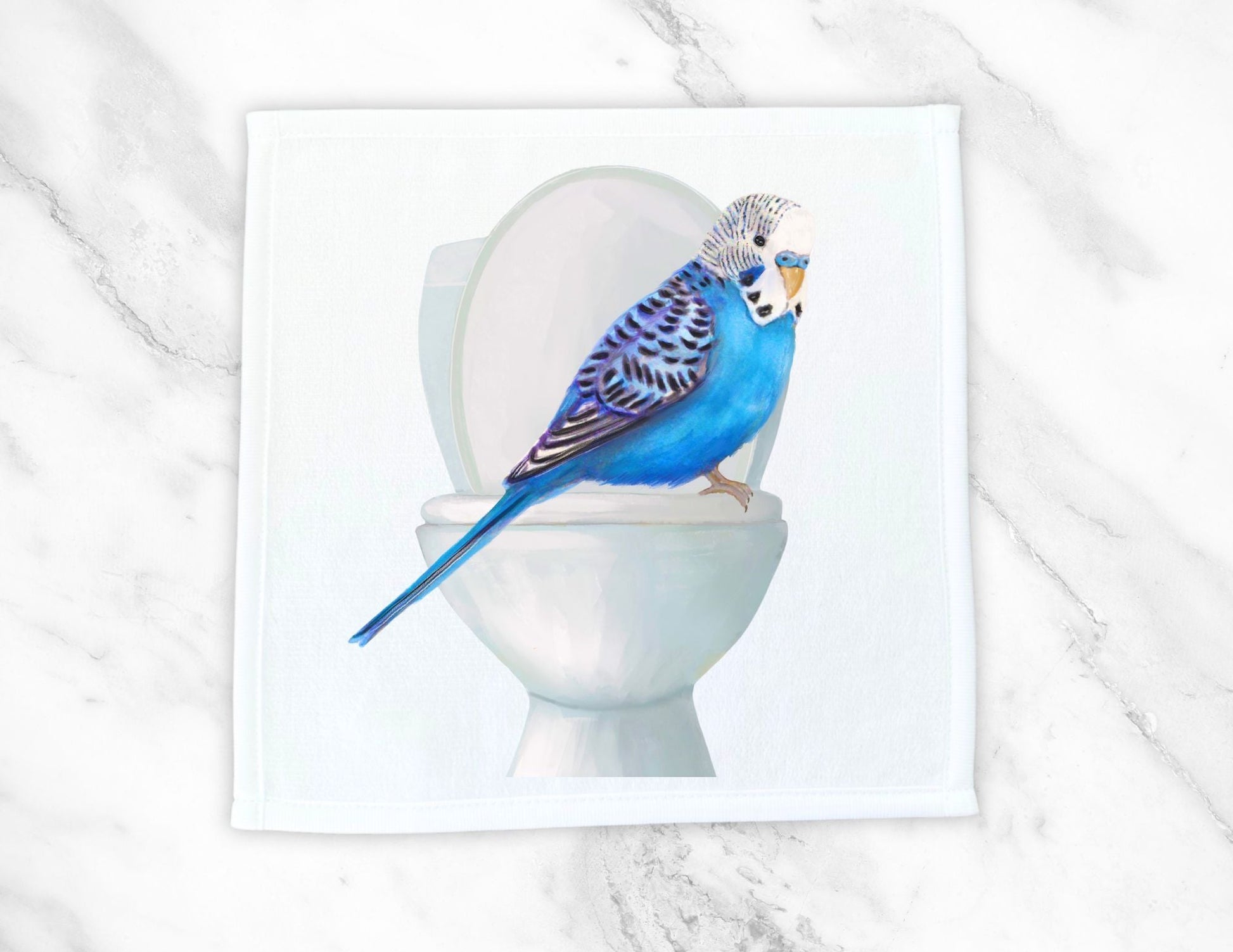 Curious Budgie Toilet Washcloth – A Fun Gift for Bird Lovers - MerikaArt