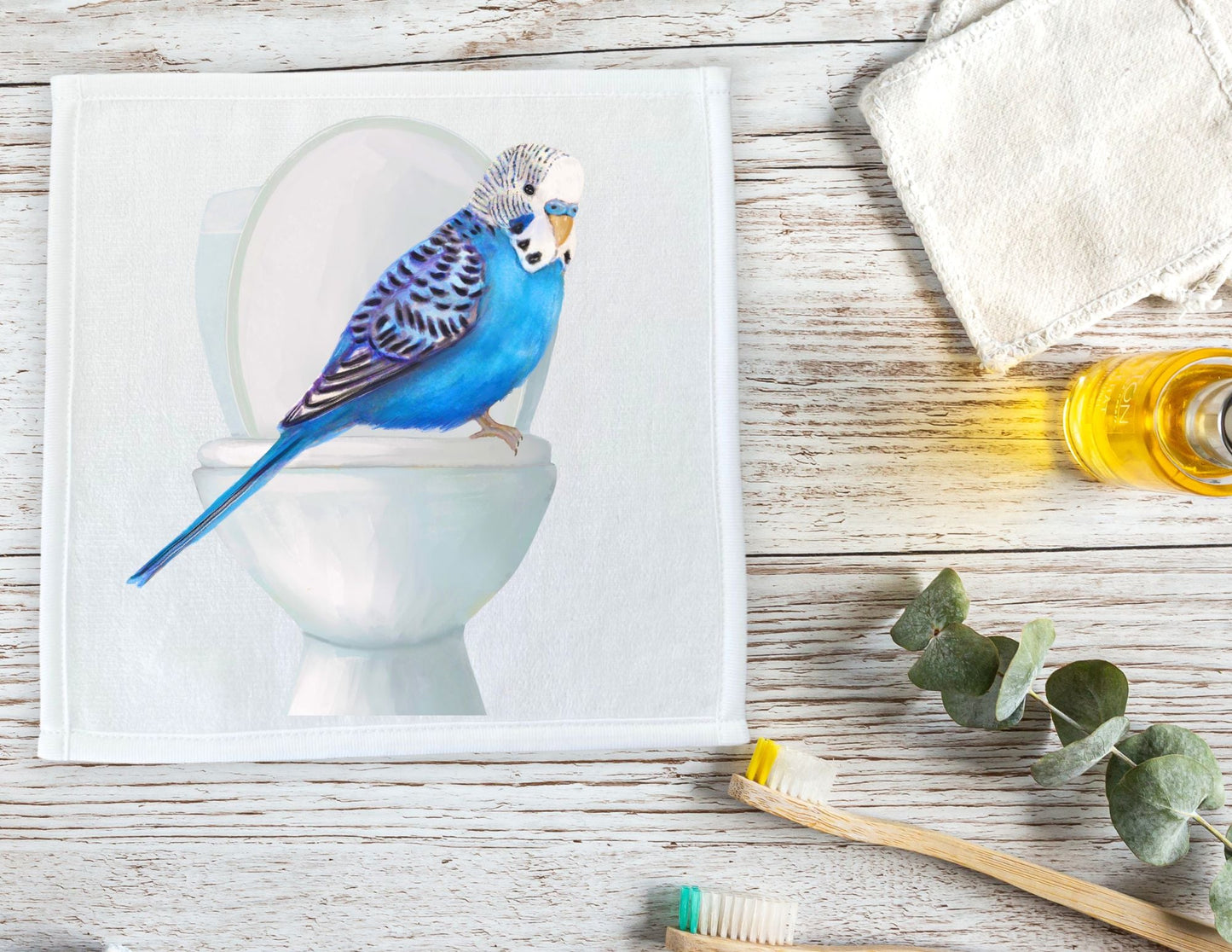 Curious Budgie Toilet Washcloth – A Fun Gift for Bird Lovers - MerikaArt