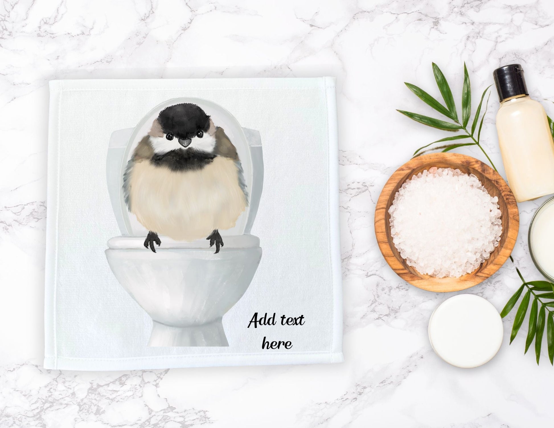 Curious Chickadee Toilet Washcloth – A Whimsical Gift for Bird Lovers - MerikaArt