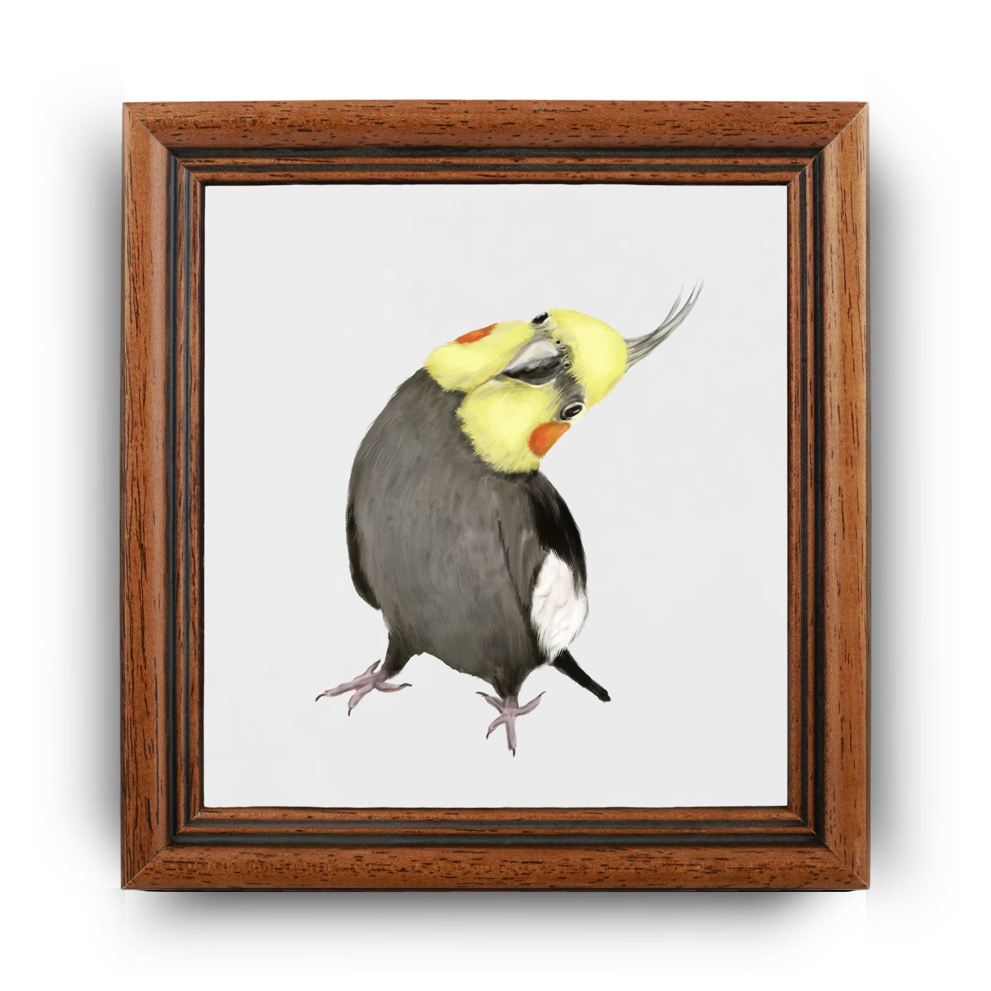 Curious Cockatiel Ceramic Tile – Handcrafted Bird Art Decor - MerikaArt