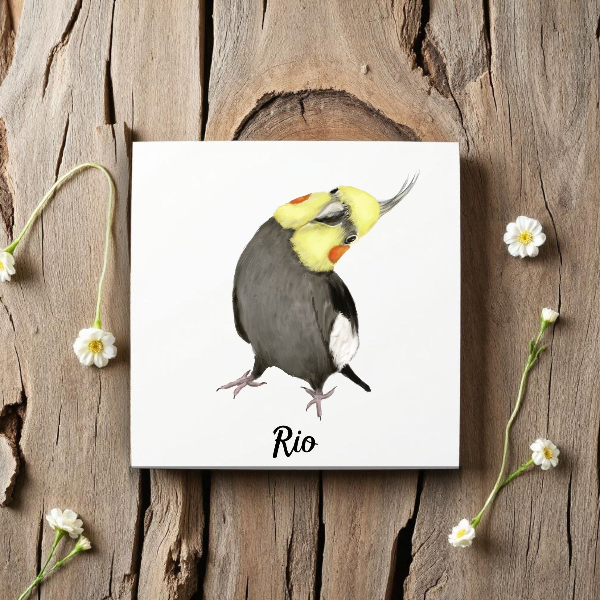 Curious Cockatiel Ceramic Tile – Handcrafted Bird Art Decor - MerikaArt