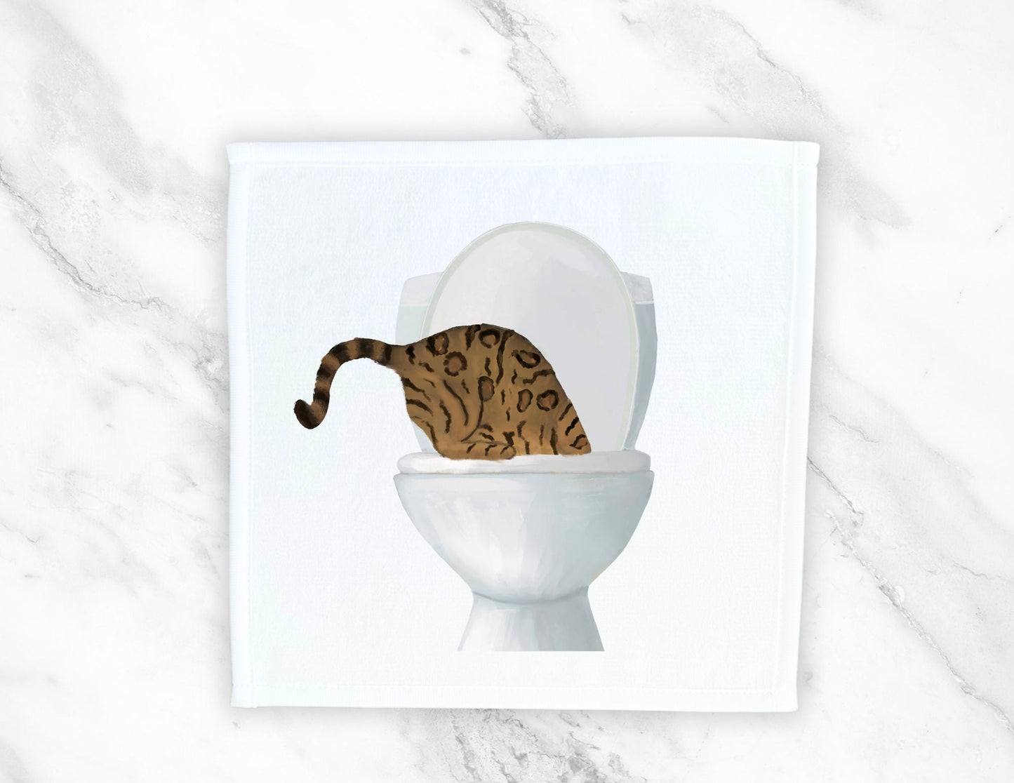 Curious Leopard Cat Toilet Washcloth - MerikaArt