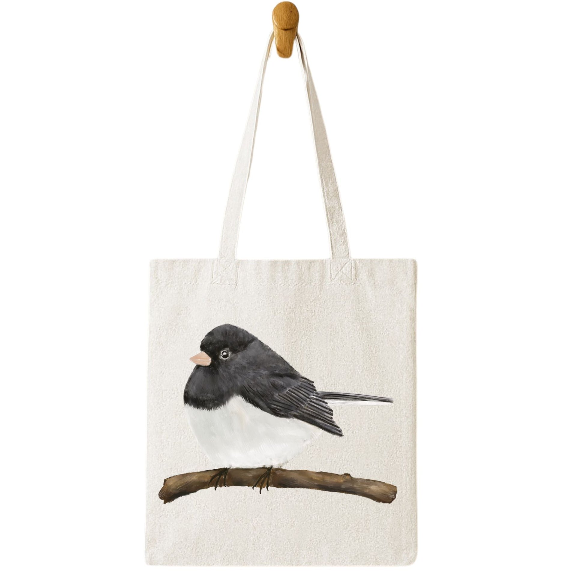 Dark - Eyed Junco Canvas Tote Bag - MerikaArt