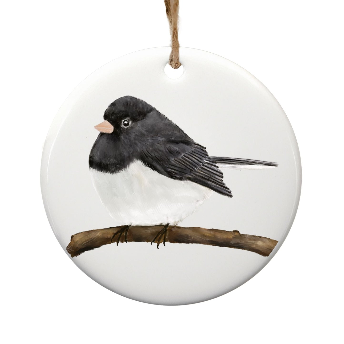 Dark - Eyed Junco Ceramic Ornament - MerikaArt