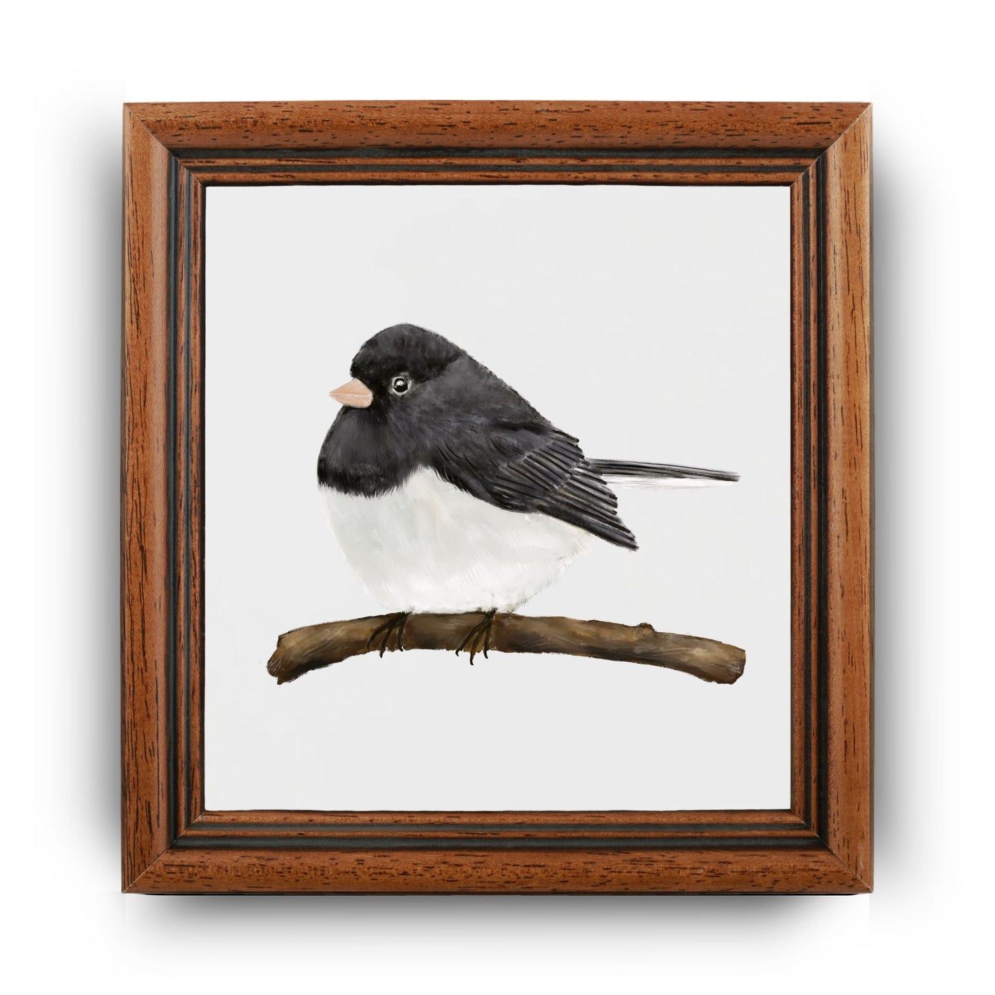 Dark - Eyed Junco Ceramic Tile – Handcrafted Bird Art - MerikaArt