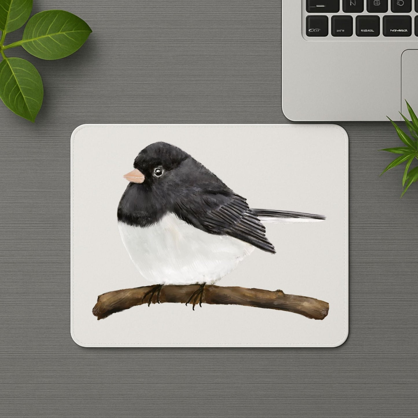 Dark - eyed Junco Mousepad - MerikaArt
