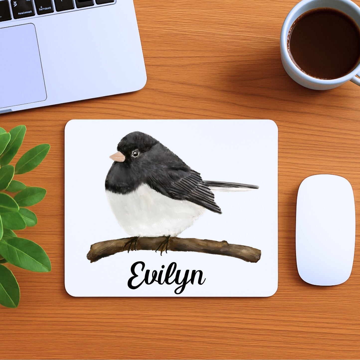 Dark - eyed Junco Mousepad - MerikaArt