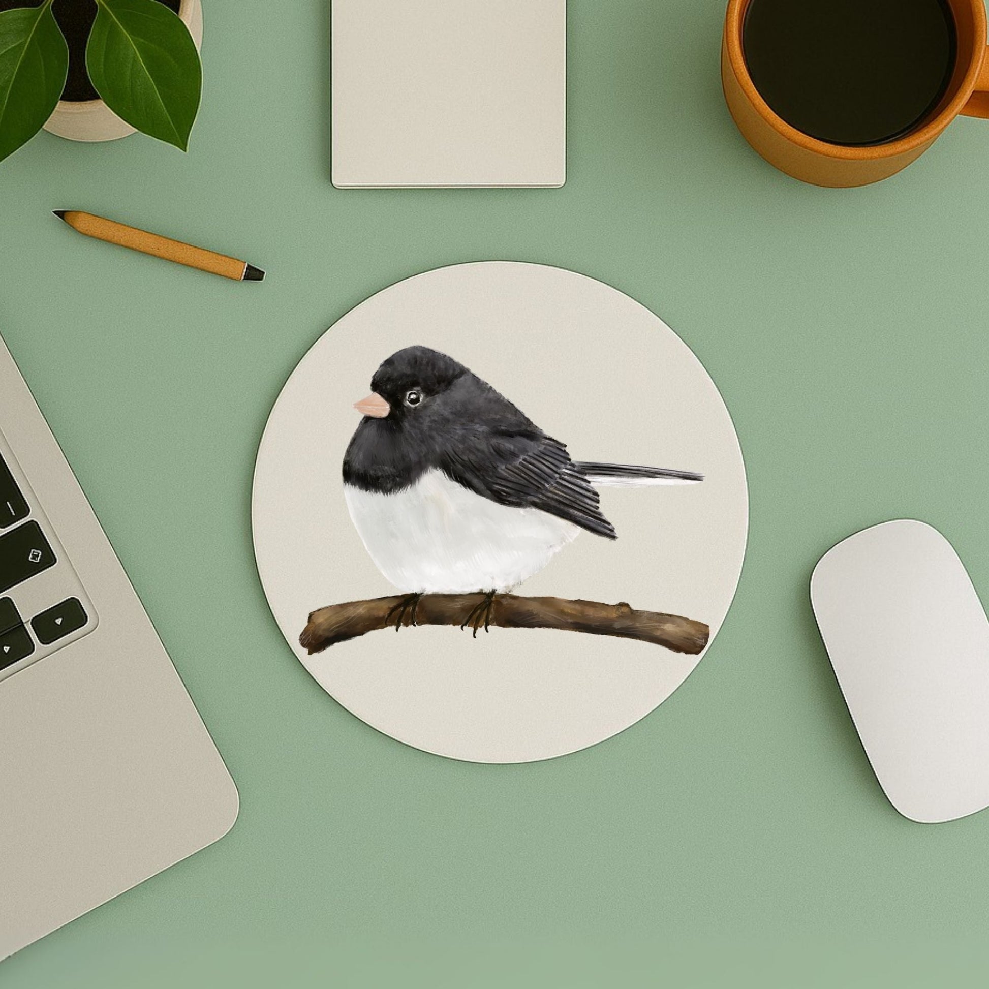 Dark - eyed Junco Mousepad - MerikaArt