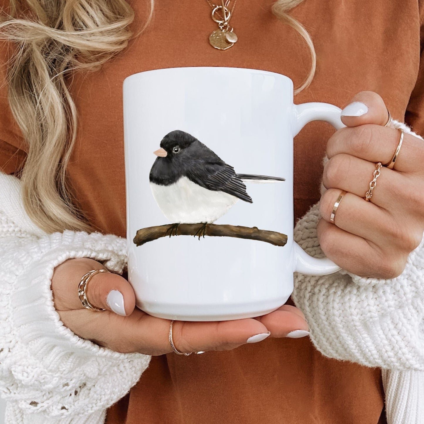 Dark - Eyed Junco Mug - MerikaArt