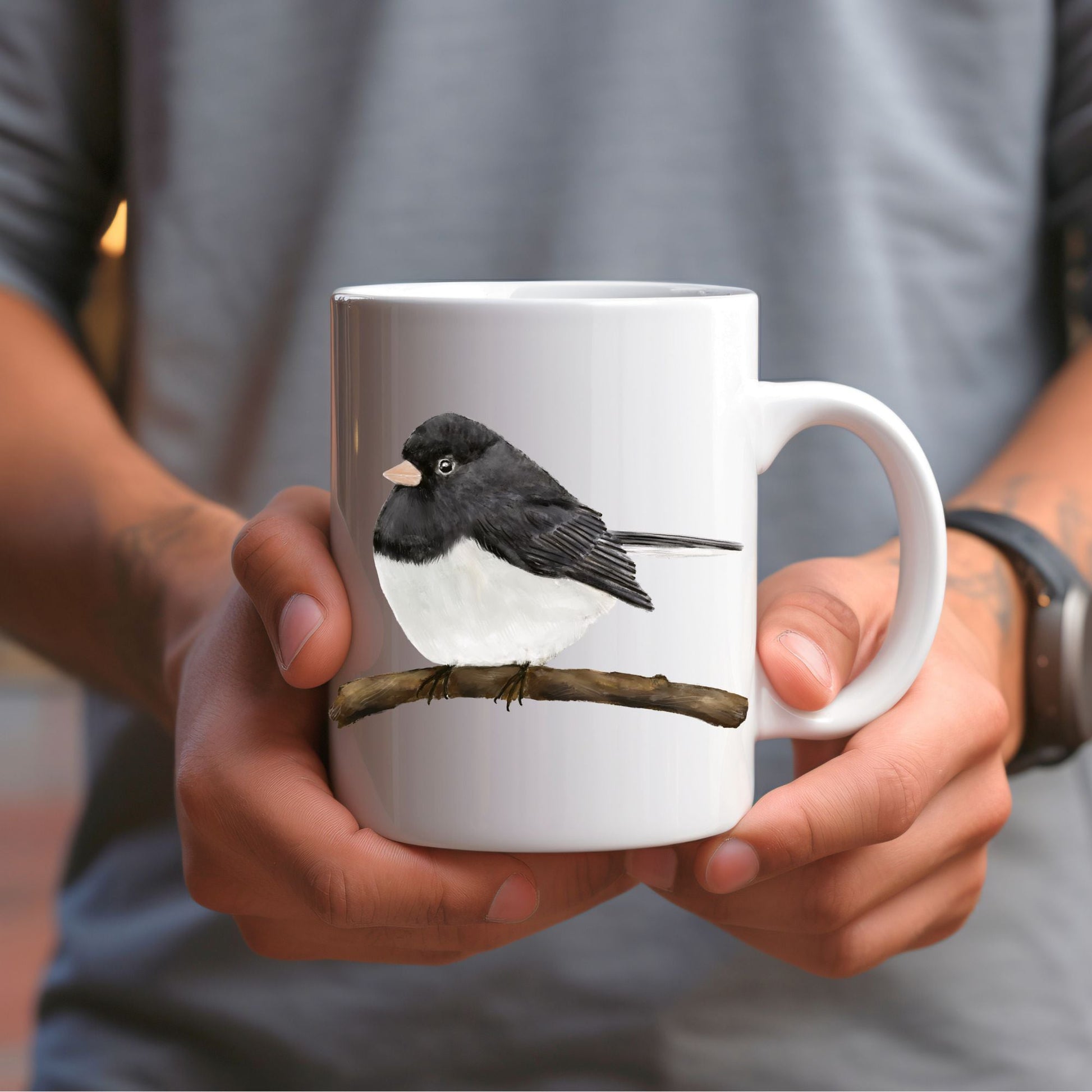 Dark - Eyed Junco Mug - MerikaArt
