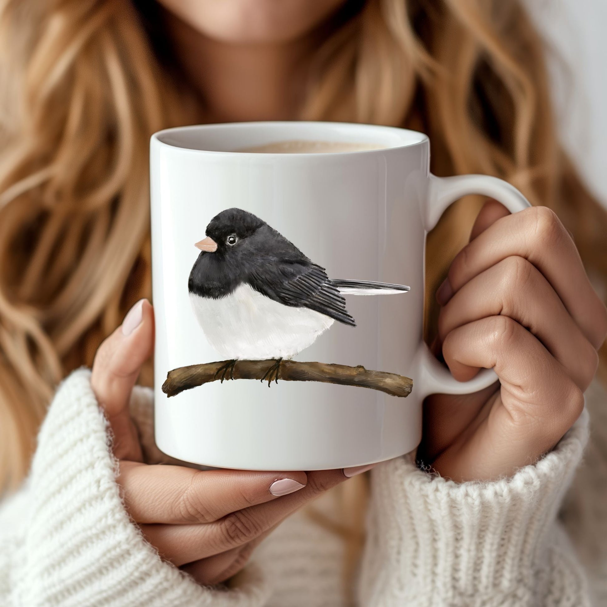 Dark - Eyed Junco Mug - MerikaArt