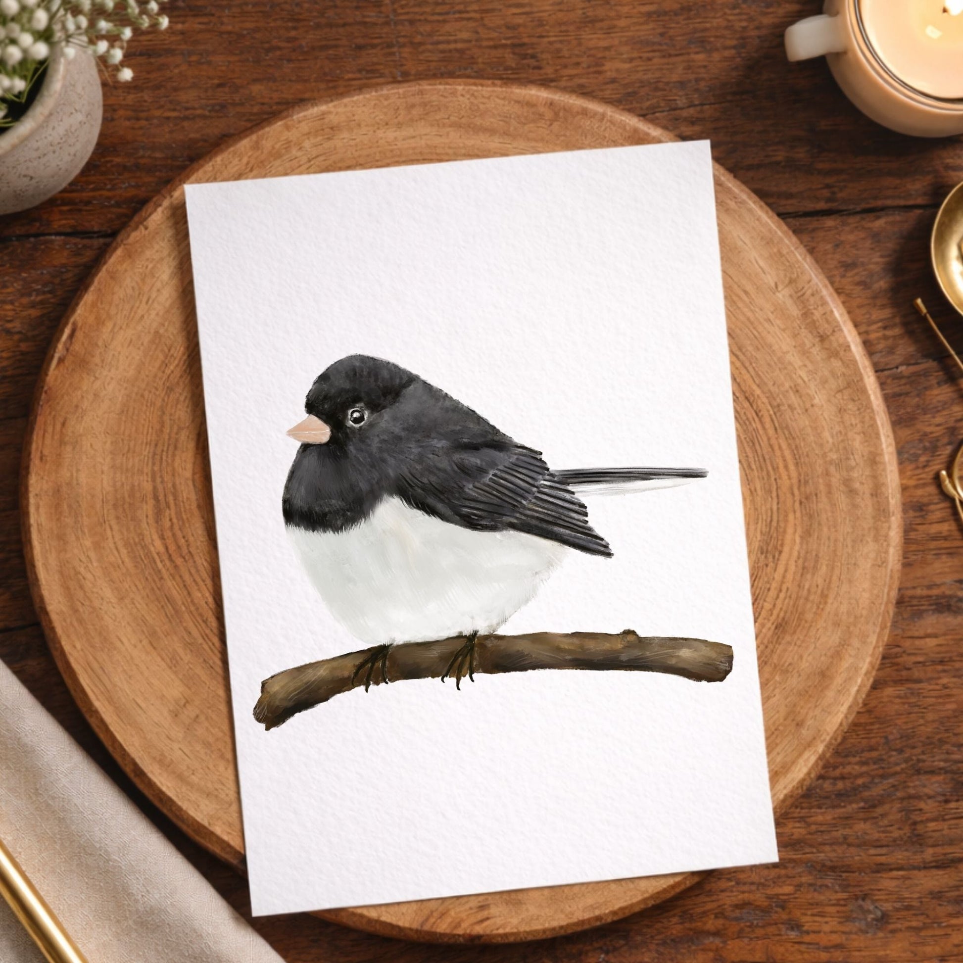 Dark - eyed Junco Postcard - MerikaArt