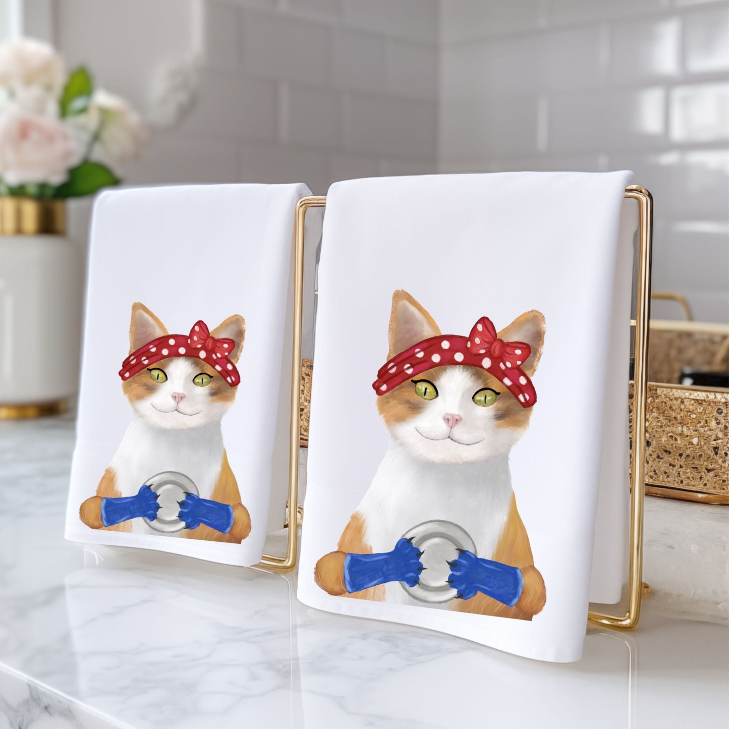 Dishwashing Cat Bathroom Towel - MerikaArt