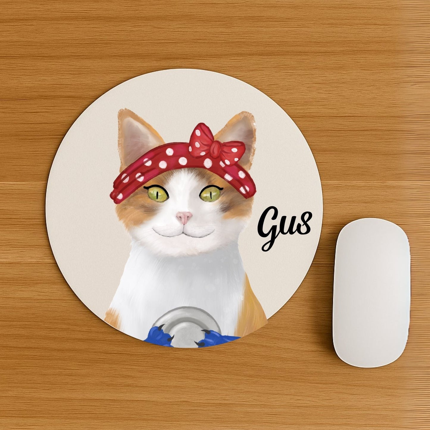 Dishwashing Tabby Cat Mousepad - MerikaArt