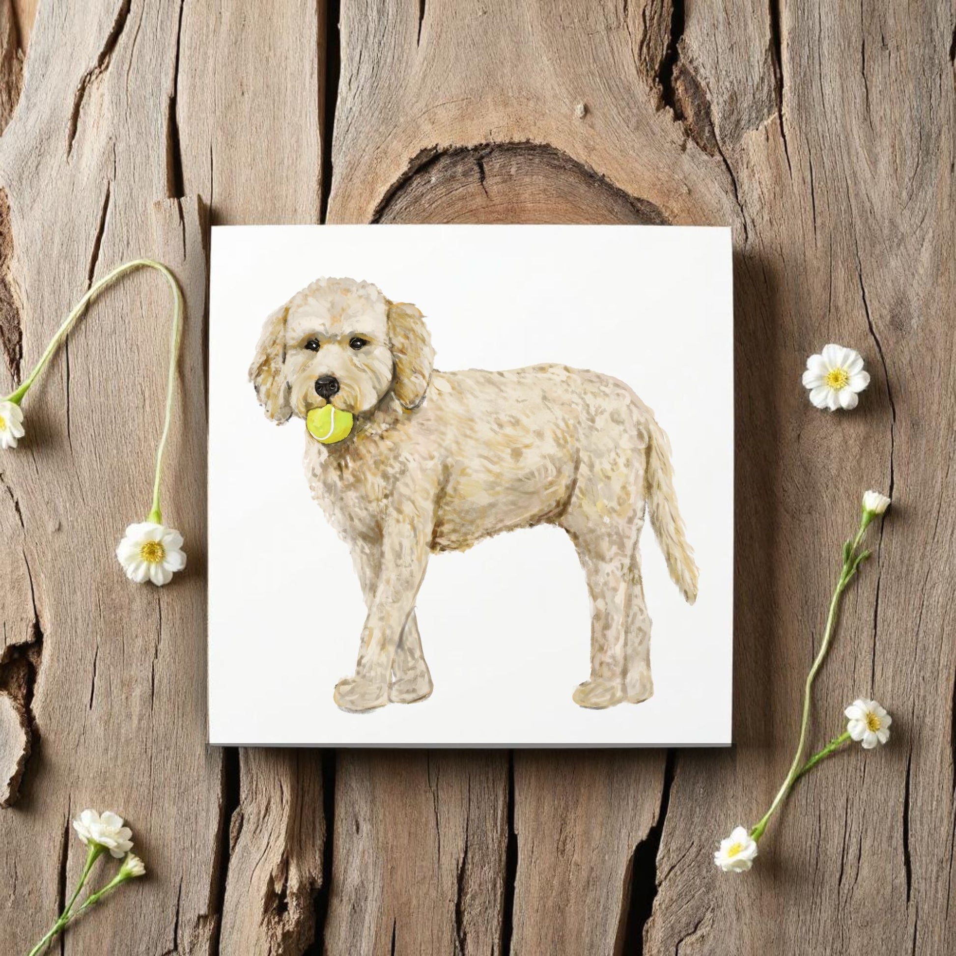 Doodle Dog Ceramic Tile - MerikaArt