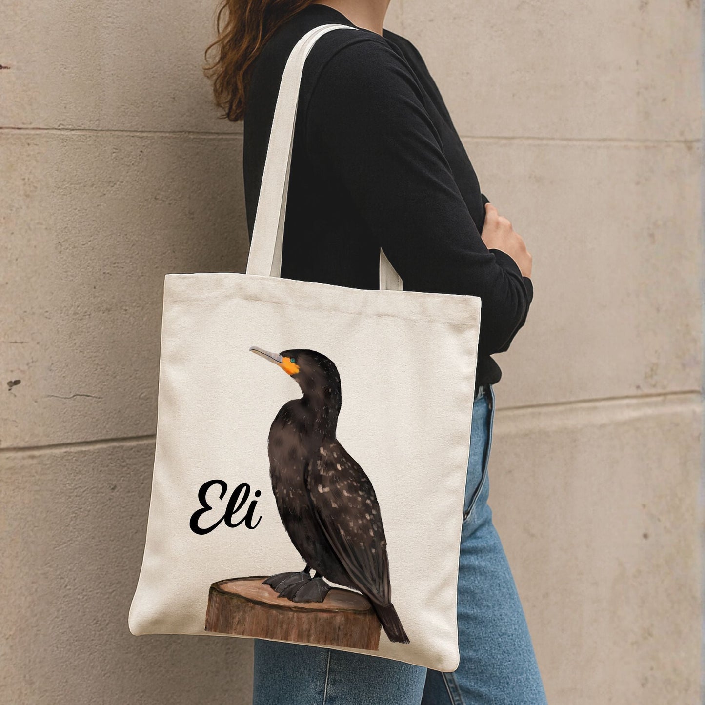 Double Crested Cormorant Canvas Tote Bag - MerikaArt
