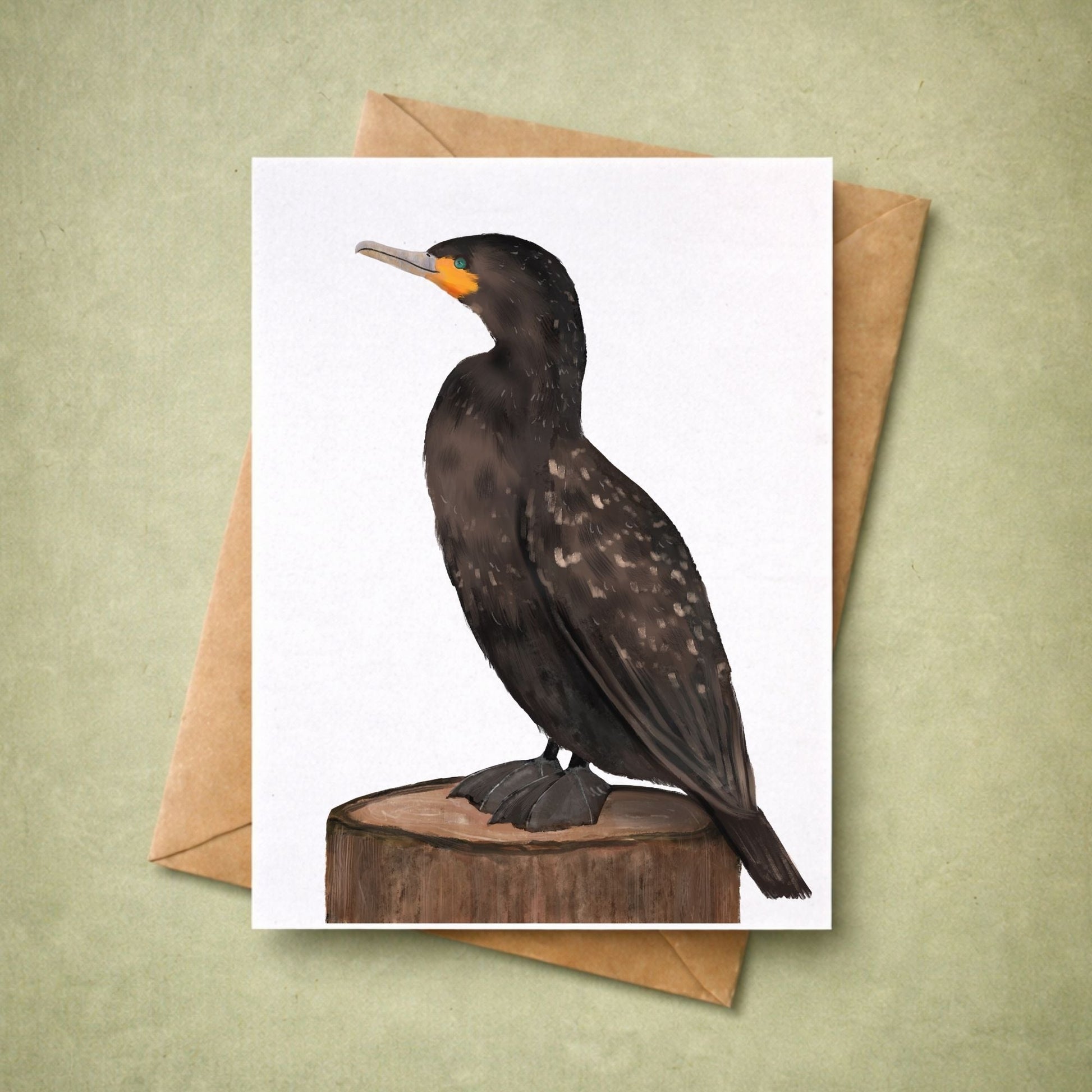 Double - crested Cormorant Postcard - MerikaArt