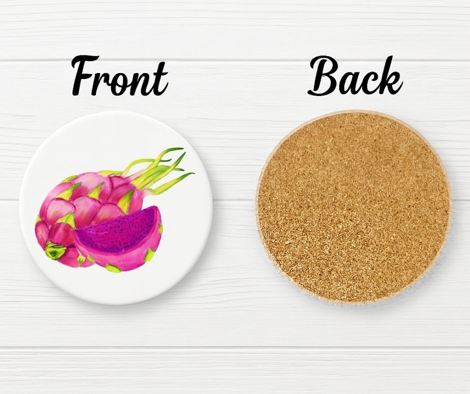 Dragon Fruit Ceramic Coaster - MerikaArt
