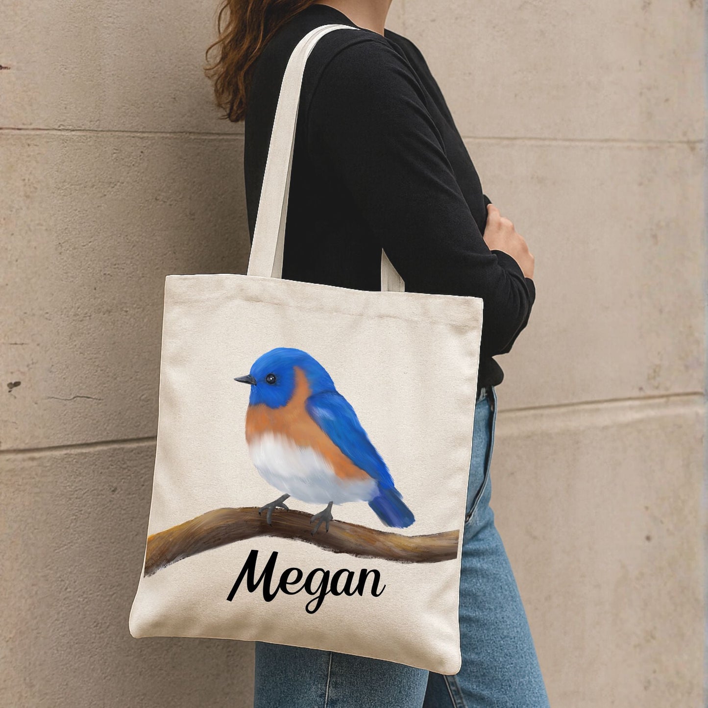 Eastern Bluebird Canvas Tote Bag - MerikaArt